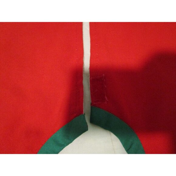 Vintage Holiday Tree Skirt With Heart Birds Reindeer Embroidery Poly Blend GUC - Picture 14 of 16